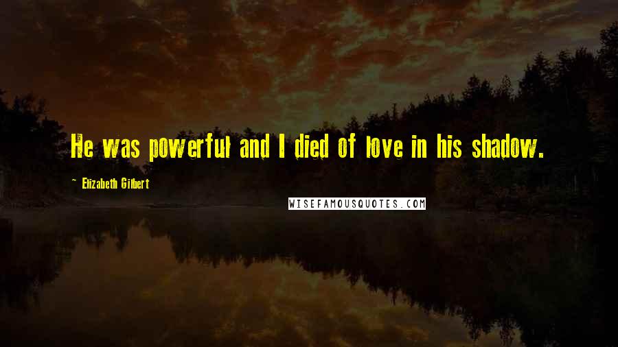 Elizabeth Gilbert Quotes: He was powerful and I died of love in his shadow.