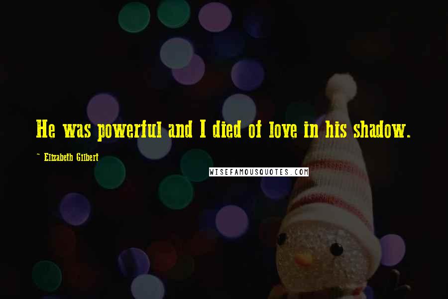 Elizabeth Gilbert Quotes: He was powerful and I died of love in his shadow.