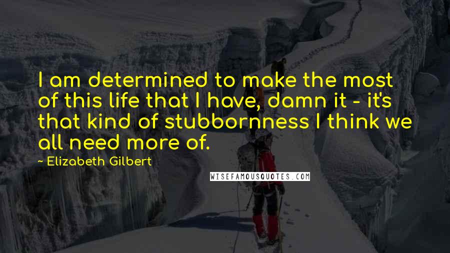 Elizabeth Gilbert Quotes: I am determined to make the most of this life that I have, damn it - it's that kind of stubbornness I think we all need more of.