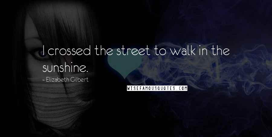 Elizabeth Gilbert Quotes: I crossed the street to walk in the sunshine.