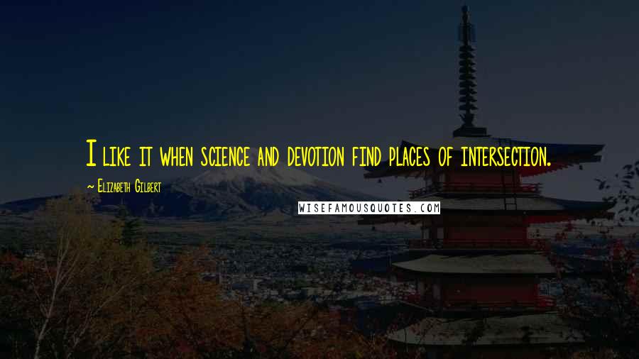 Elizabeth Gilbert Quotes: I like it when science and devotion find places of intersection.
