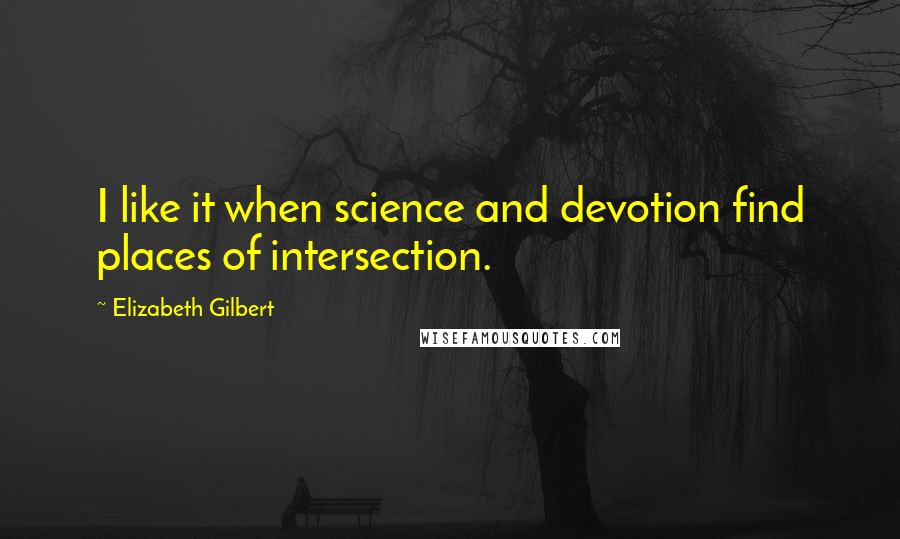 Elizabeth Gilbert Quotes: I like it when science and devotion find places of intersection.