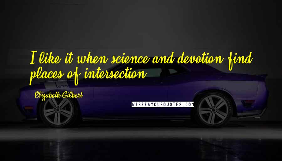 Elizabeth Gilbert Quotes: I like it when science and devotion find places of intersection.