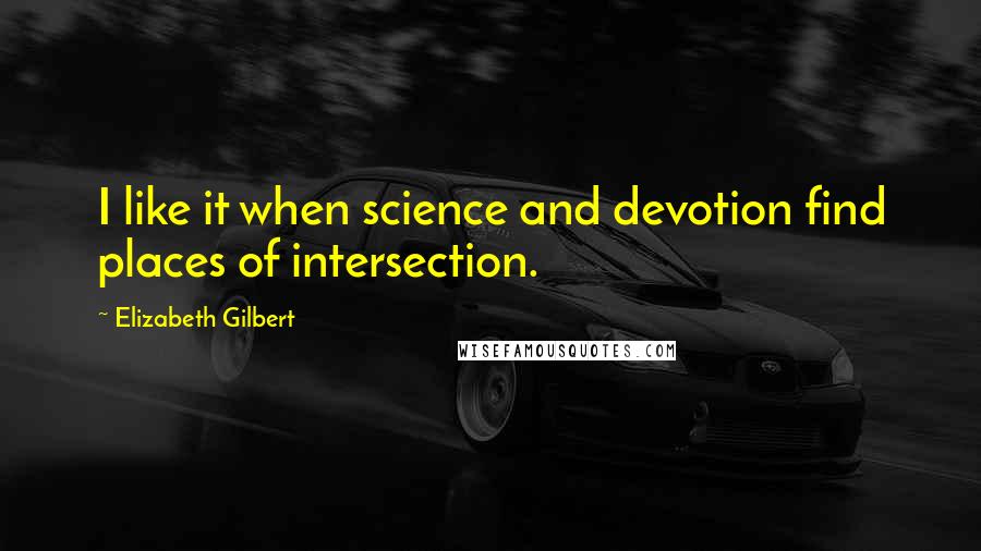 Elizabeth Gilbert Quotes: I like it when science and devotion find places of intersection.
