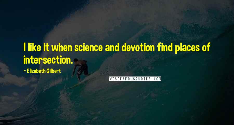 Elizabeth Gilbert Quotes: I like it when science and devotion find places of intersection.