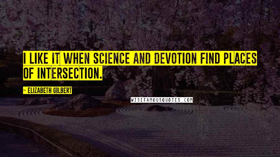 Elizabeth Gilbert Quotes: I like it when science and devotion find places of intersection.