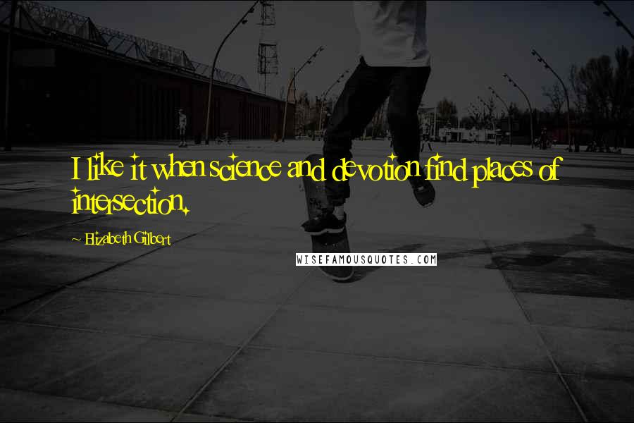 Elizabeth Gilbert Quotes: I like it when science and devotion find places of intersection.