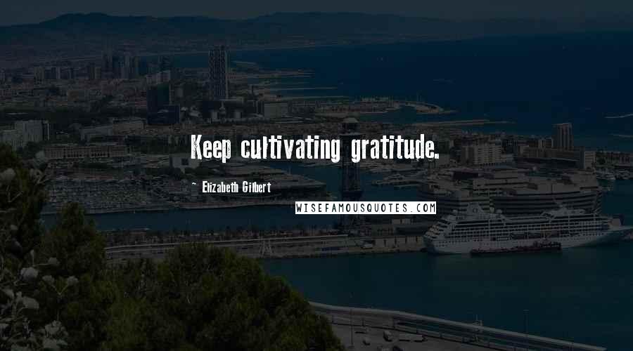 Elizabeth Gilbert Quotes: Keep cultivating gratitude.