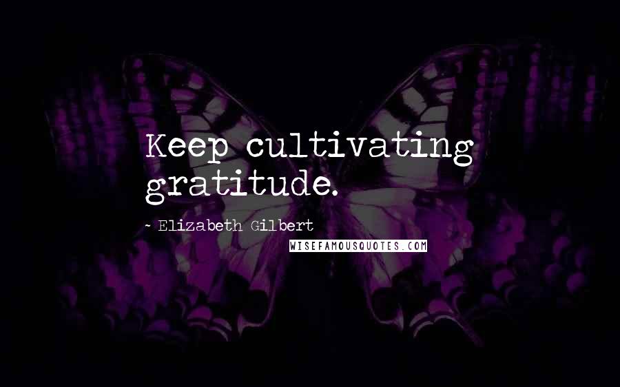 Elizabeth Gilbert Quotes: Keep cultivating gratitude.