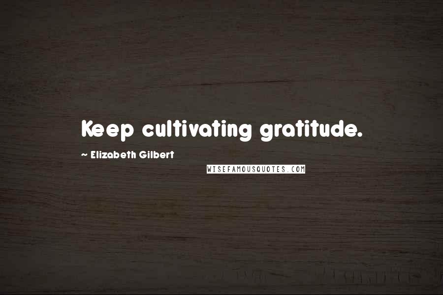 Elizabeth Gilbert Quotes: Keep cultivating gratitude.