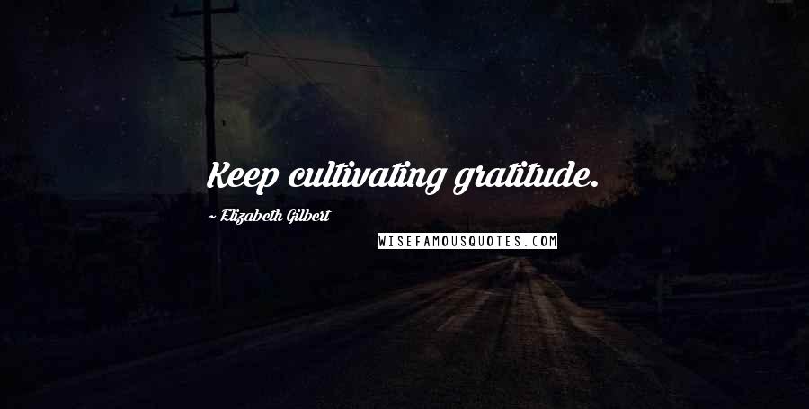 Elizabeth Gilbert Quotes: Keep cultivating gratitude.