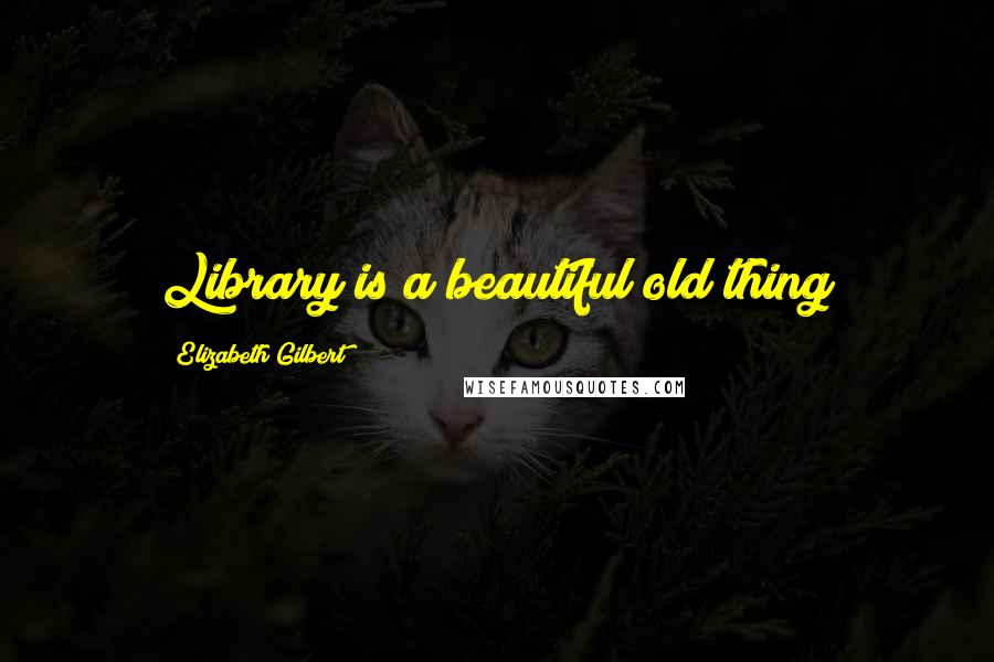 Elizabeth Gilbert Quotes: Library is a beautiful old thing