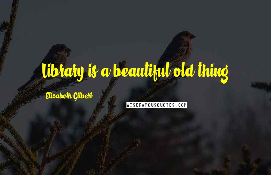 Elizabeth Gilbert Quotes: Library is a beautiful old thing