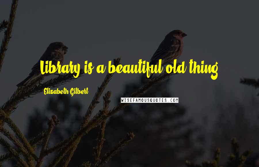 Elizabeth Gilbert Quotes: Library is a beautiful old thing