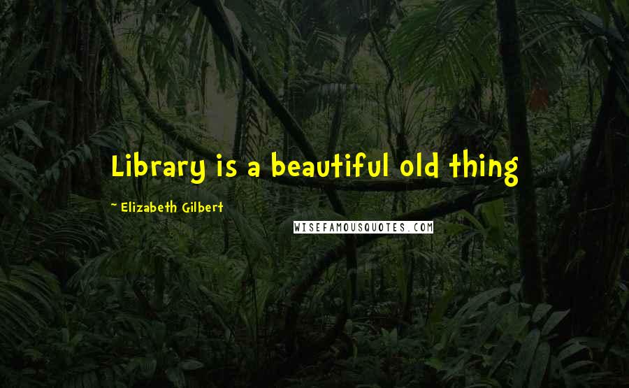 Elizabeth Gilbert Quotes: Library is a beautiful old thing