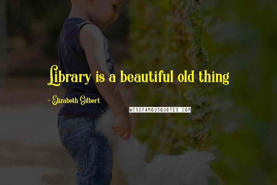 Elizabeth Gilbert Quotes: Library is a beautiful old thing