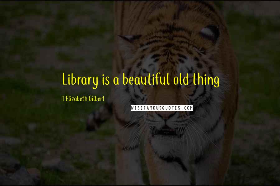 Elizabeth Gilbert Quotes: Library is a beautiful old thing