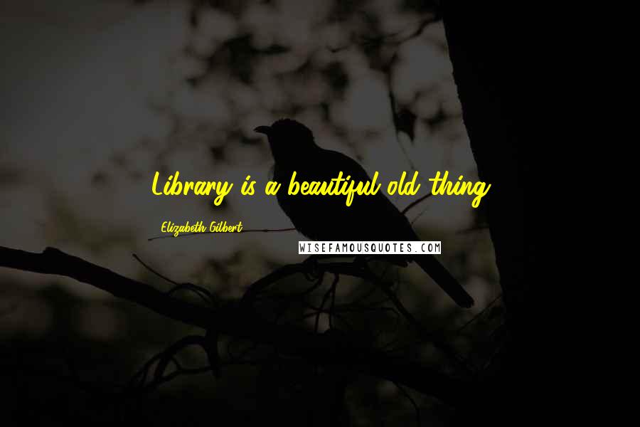 Elizabeth Gilbert Quotes: Library is a beautiful old thing