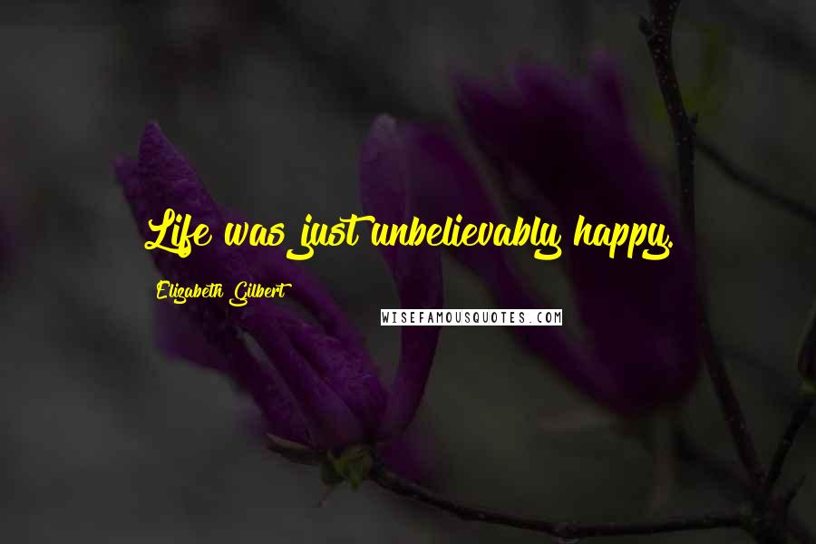 Elizabeth Gilbert Quotes: Life was just unbelievably happy.