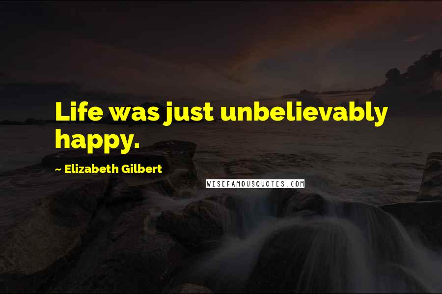 Elizabeth Gilbert Quotes: Life was just unbelievably happy.