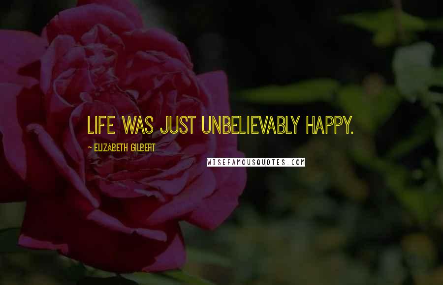 Elizabeth Gilbert Quotes: Life was just unbelievably happy.