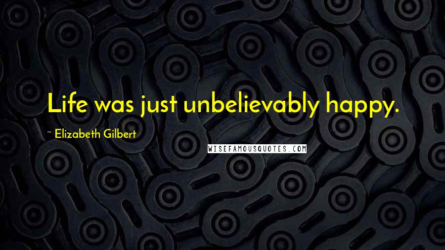 Elizabeth Gilbert Quotes: Life was just unbelievably happy.