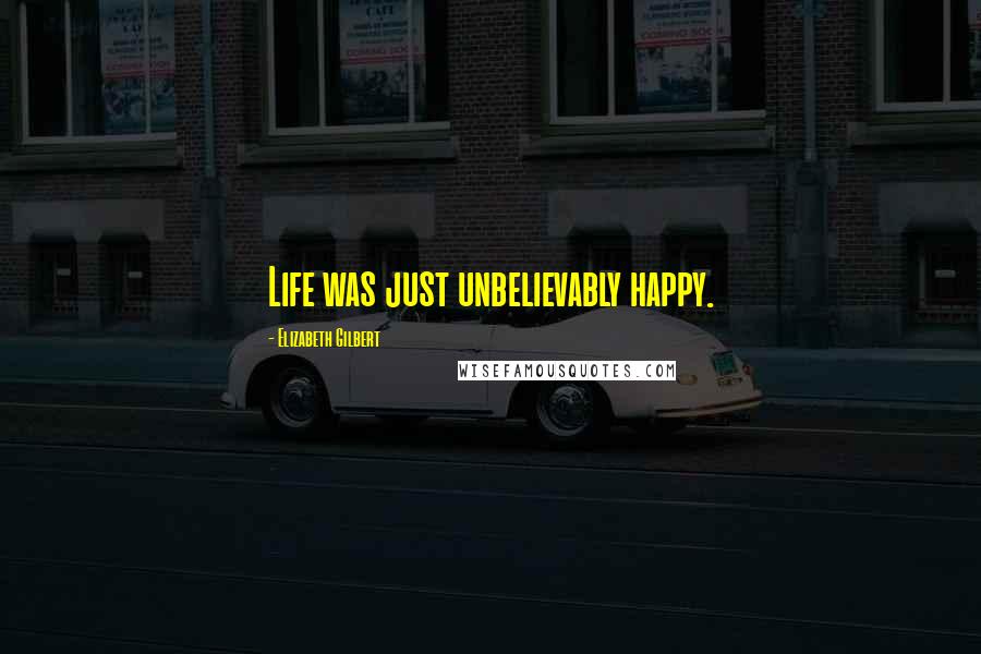 Elizabeth Gilbert Quotes: Life was just unbelievably happy.