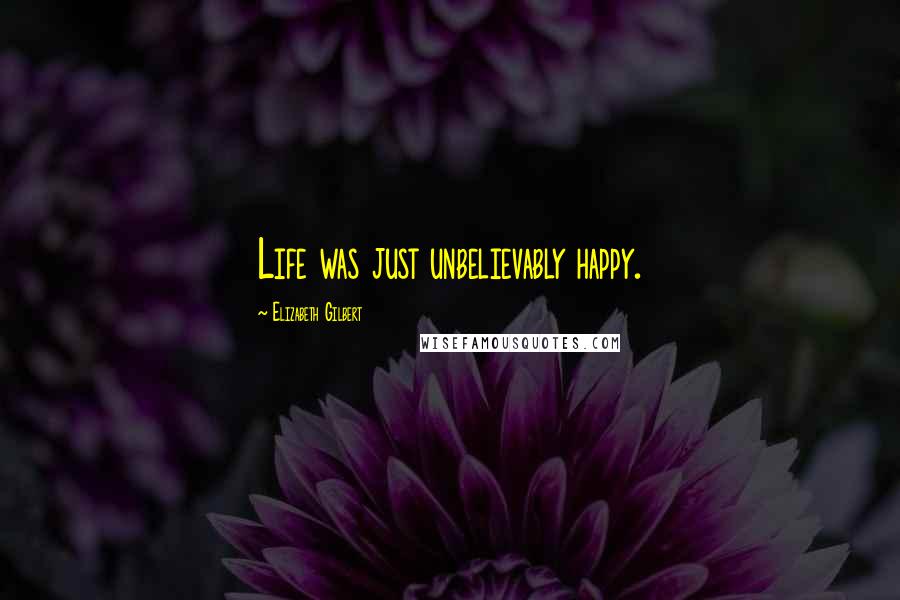 Elizabeth Gilbert Quotes: Life was just unbelievably happy.