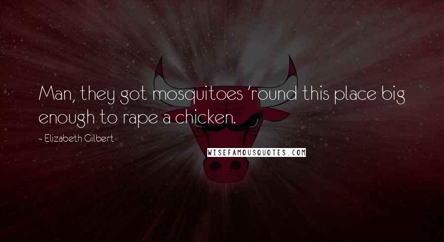 Elizabeth Gilbert Quotes: Man, they got mosquitoes 'round this place big enough to rape a chicken.