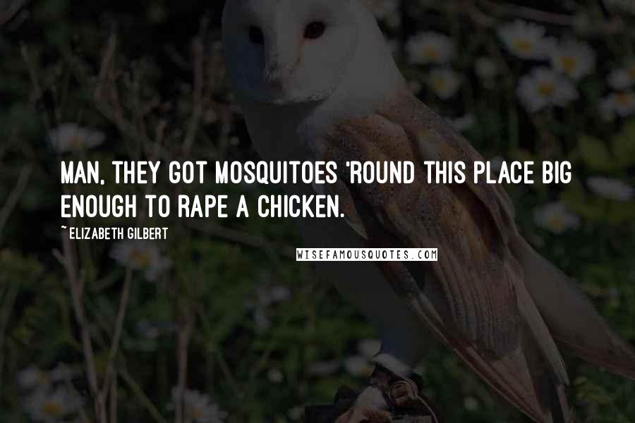 Elizabeth Gilbert Quotes: Man, they got mosquitoes 'round this place big enough to rape a chicken.