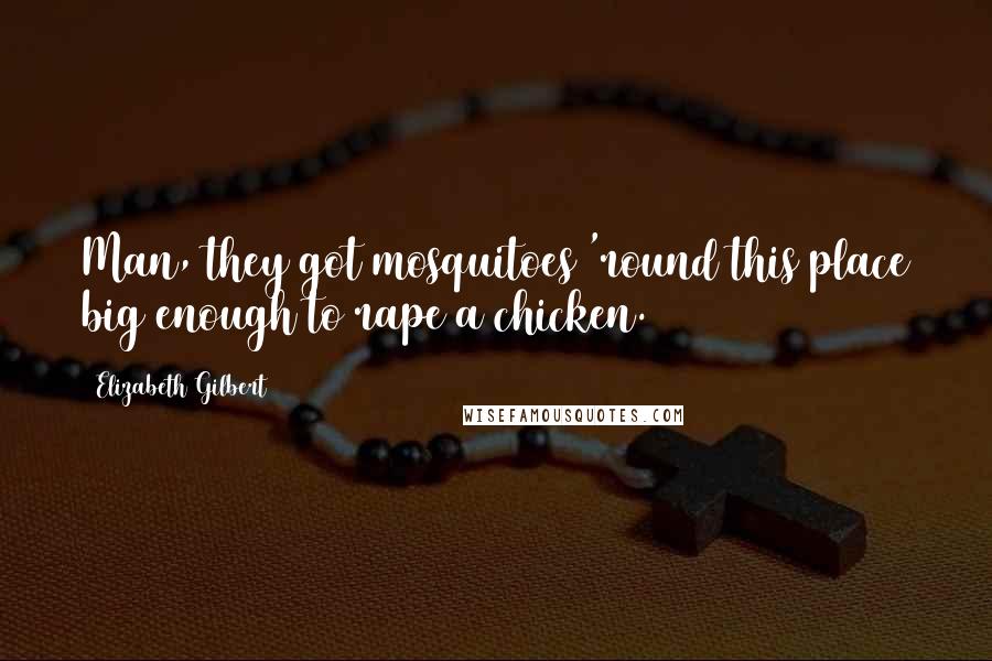 Elizabeth Gilbert Quotes: Man, they got mosquitoes 'round this place big enough to rape a chicken.