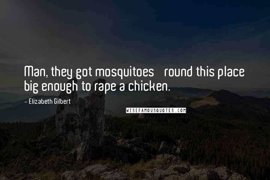 Elizabeth Gilbert Quotes: Man, they got mosquitoes 'round this place big enough to rape a chicken.