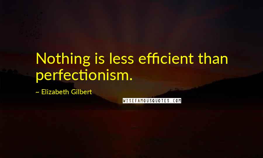 Elizabeth Gilbert Quotes: Nothing is less efficient than perfectionism.