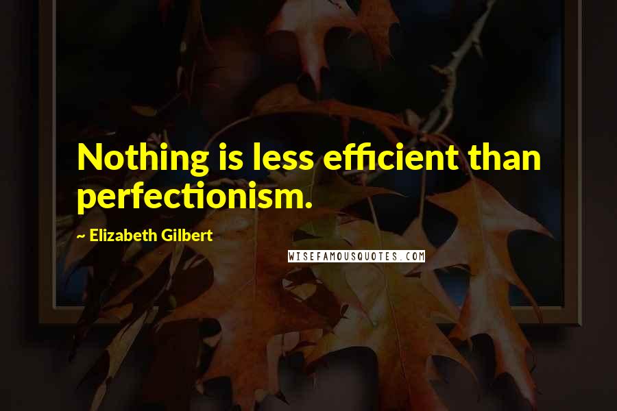 Elizabeth Gilbert Quotes: Nothing is less efficient than perfectionism.