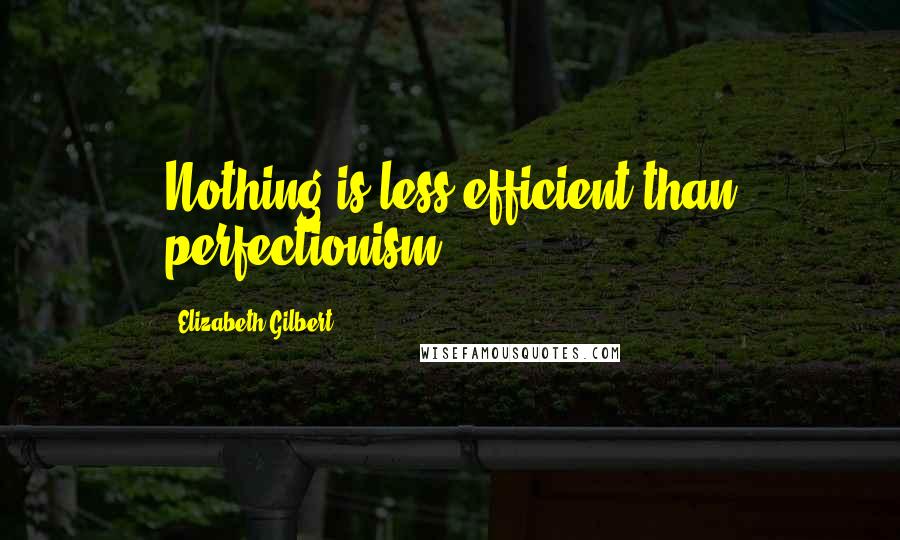 Elizabeth Gilbert Quotes: Nothing is less efficient than perfectionism.