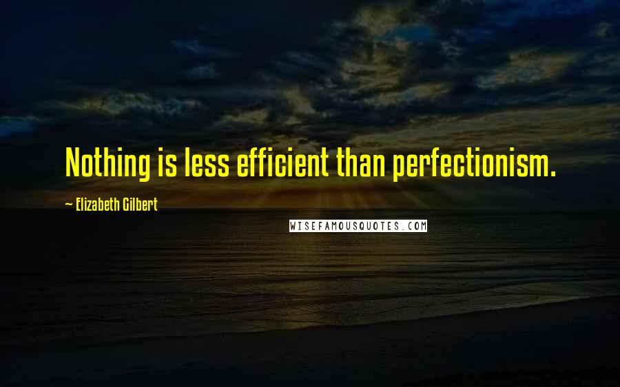 Elizabeth Gilbert Quotes: Nothing is less efficient than perfectionism.