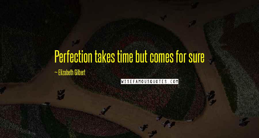 Elizabeth Gilbert Quotes: Perfection takes time but comes for sure