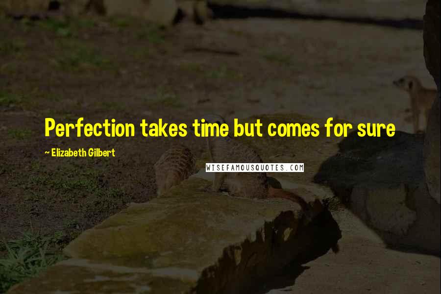 Elizabeth Gilbert Quotes: Perfection takes time but comes for sure