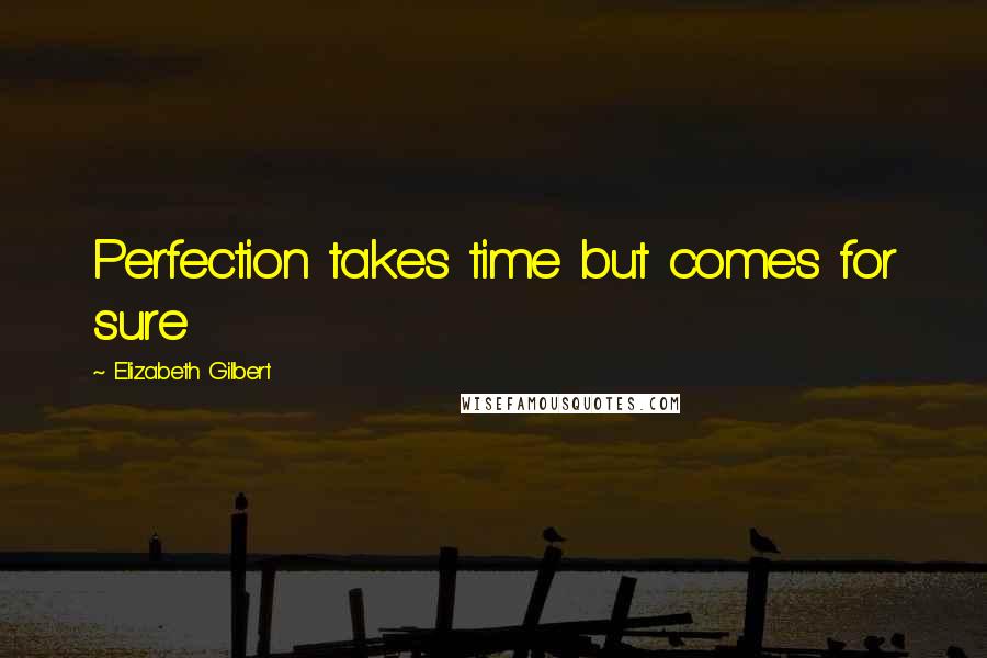 Elizabeth Gilbert Quotes: Perfection takes time but comes for sure