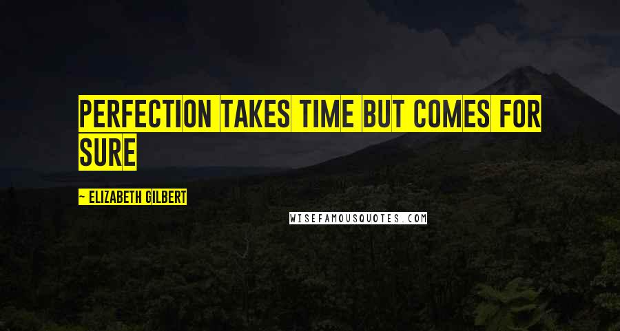 Elizabeth Gilbert Quotes: Perfection takes time but comes for sure