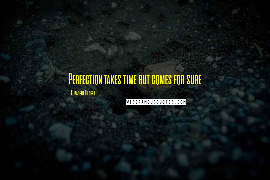 Elizabeth Gilbert Quotes: Perfection takes time but comes for sure