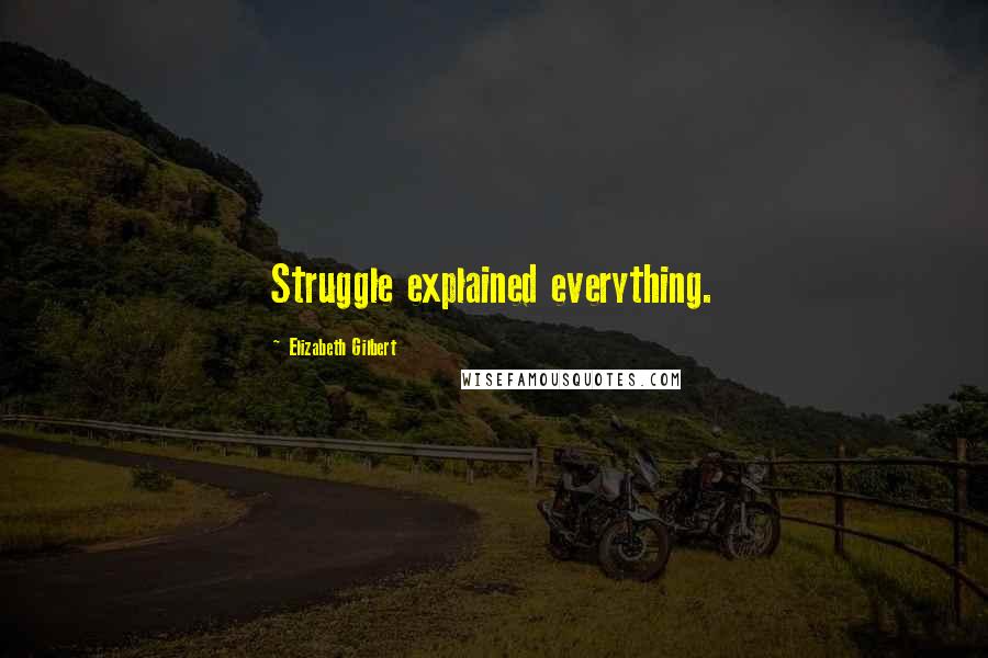 Elizabeth Gilbert Quotes: Struggle explained everything.