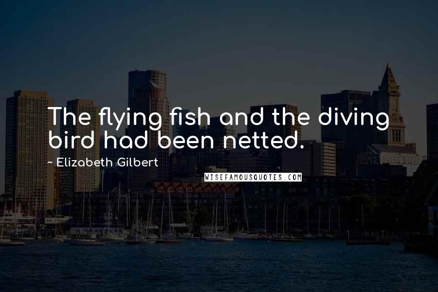 Elizabeth Gilbert Quotes: The flying fish and the diving bird had been netted.