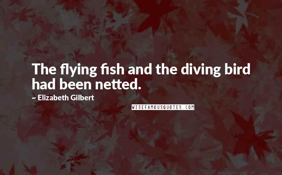 Elizabeth Gilbert Quotes: The flying fish and the diving bird had been netted.