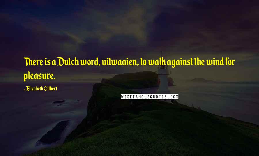Elizabeth Gilbert Quotes: There is a Dutch word, uitwaaien, to walk against the wind for pleasure.