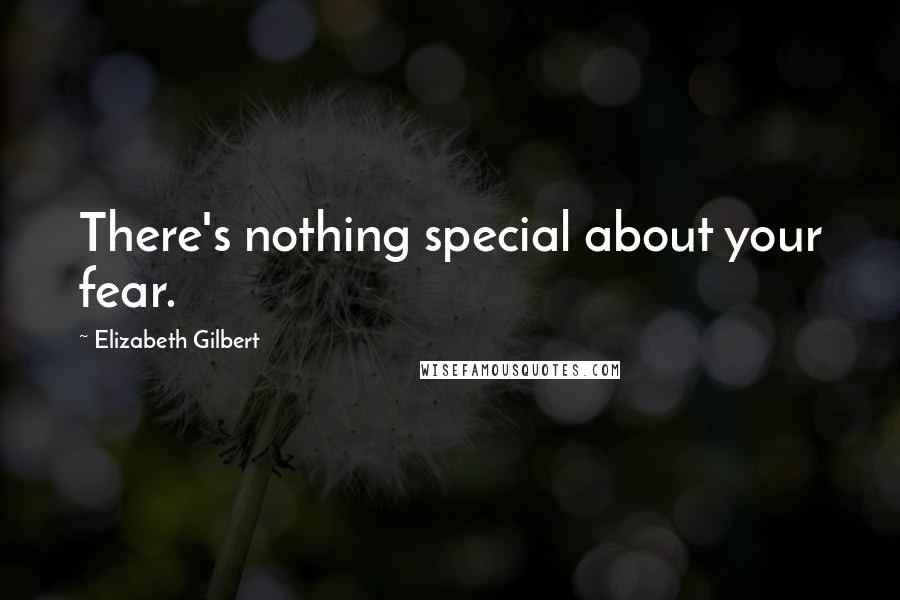 Elizabeth Gilbert Quotes: There's nothing special about your fear.