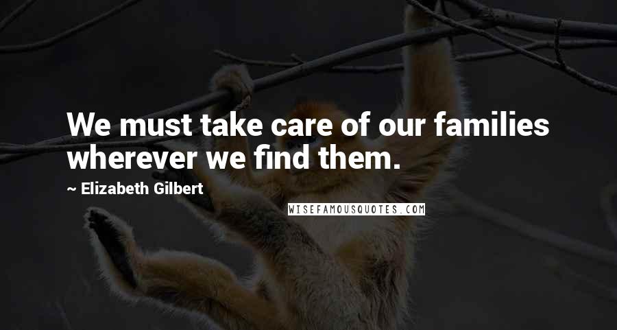 Elizabeth Gilbert Quotes: We must take care of our families wherever we find them.