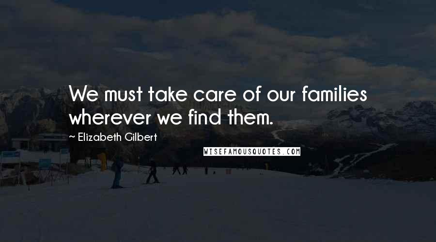 Elizabeth Gilbert Quotes: We must take care of our families wherever we find them.