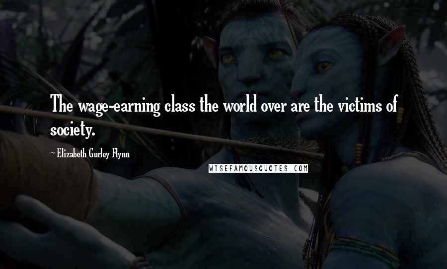Elizabeth Gurley Flynn Quotes: The wage-earning class the world over are the victims of society.