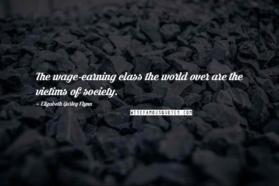 Elizabeth Gurley Flynn Quotes: The wage-earning class the world over are the victims of society.